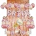 BRIDE Party Decorations Kit- Rose Gold Foil Fringe Curtain, 20 Latex Balloons, 10 Confetti Balloon, BRIDE and Ring Heart Round Mylar Balloons for Bachelorette Bridal Shower Party Supplies