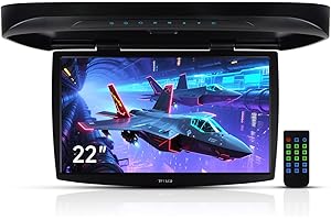 ZBARK 22'' Car Overhead Monitor Screen Display LED Vehicle Flip Down Roof Mount Console HDMI TV Player