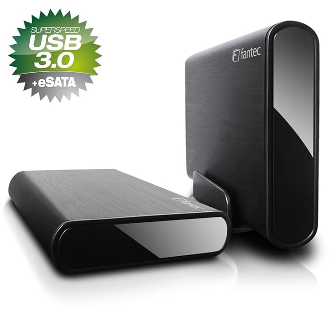 Fantec DB-ALU3e 2TB externe Festplatte (8,9 cm (3,5 Zoll) eSATA, USB 3.0) schwarz