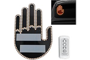 KITUREK LED Hand Gesture Light for Car, 3 In1 Car Sign Finger Light with Remote Control, Funny Back Window Sign Light Accessories for Cars Trucks, Car Gadgets & Road Rage Signs, No Battery