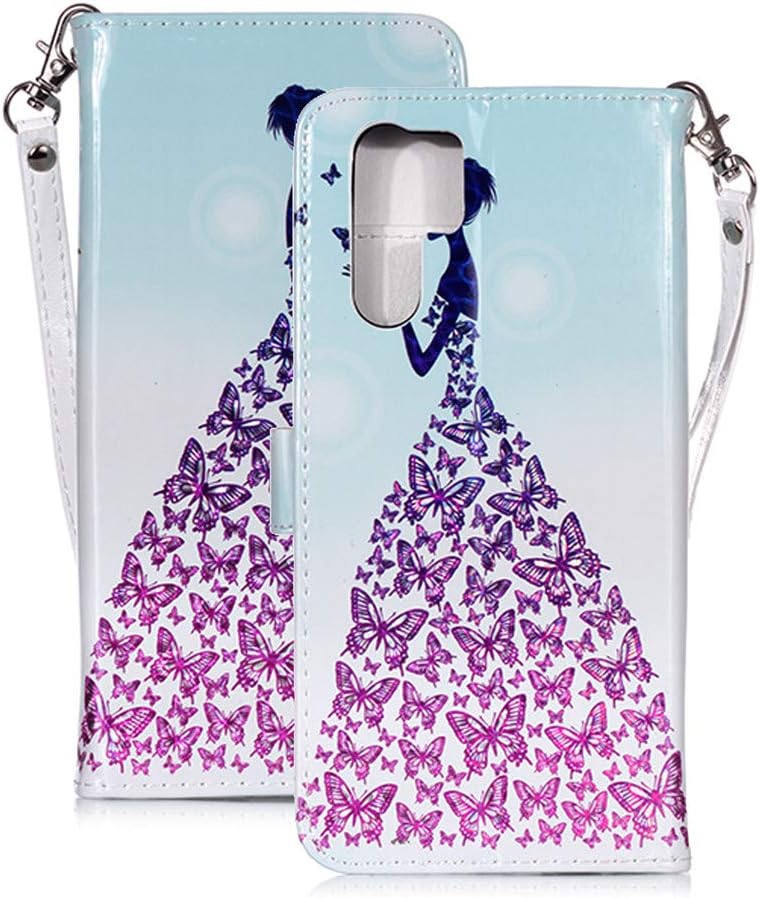 Huawei P30 Pro Case,GloryShop Magnetic PU Leather Case 3D Painted Wallet Flip with Card Holder Kickstand Cover for Huawei P30 Pro 2019 - Girl Butterfly