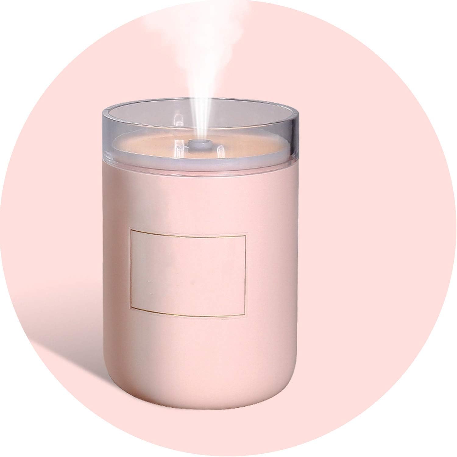 280ML Ultrasonic Air Humidifier Candle Romantic Soft Light USB Essential Oil Diffuser Car Purifier Aroma Anion Mist Maker,Pink