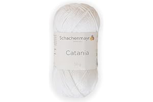 HIVEROOTS 1 Skein/Pack Schachenmayr (SMC) Catania Originals Yarn, Each Ball 1.76 Oz (50gr) / 136 Yards (125 m), 100% Mercerized Cotton for Knitting and Crochet Yarn, Sport Weight, 106 - White
