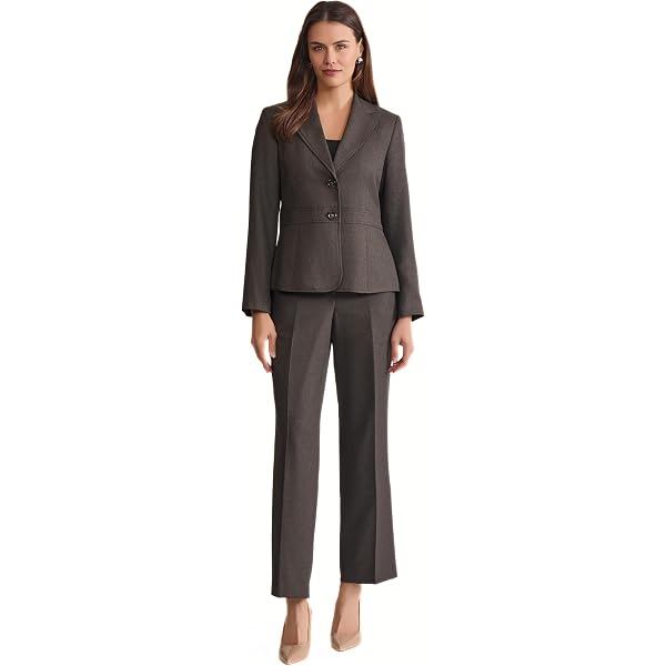 Costume Pantalon 2 Pièces Le Suit Navy à Chevrons - Taille 14P (Petites) Neuf