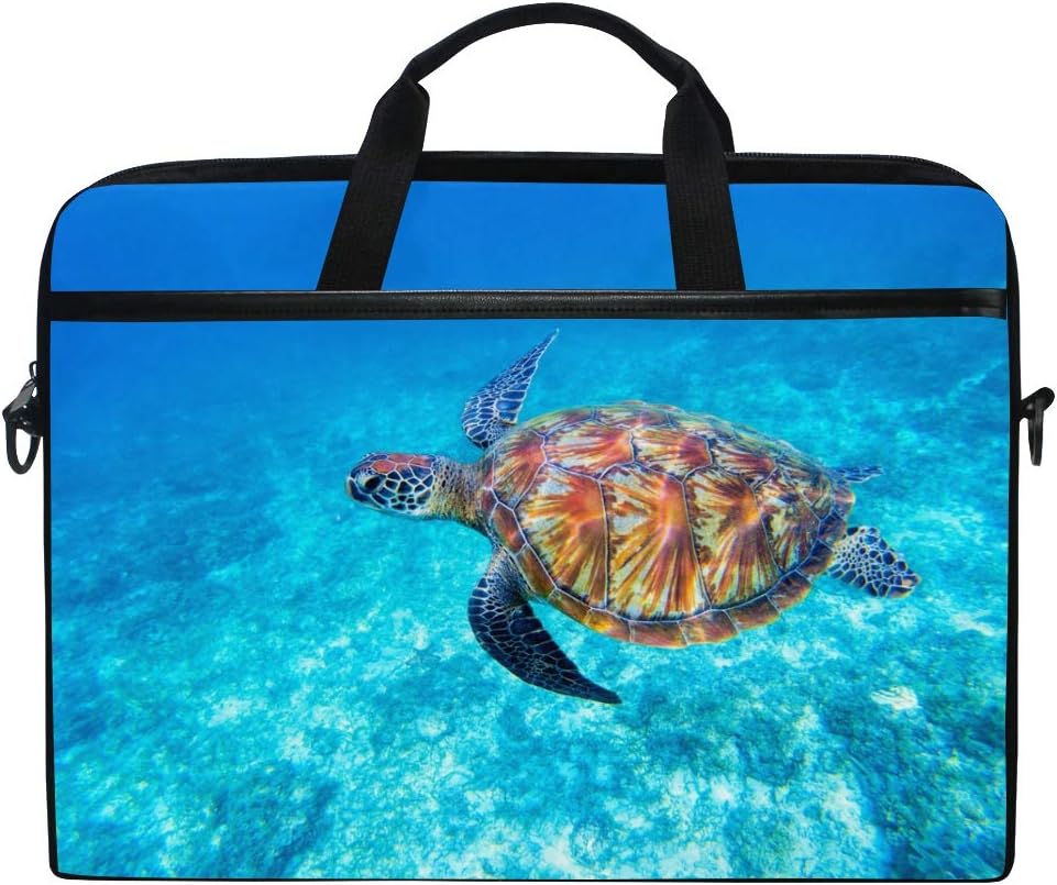 AGONA Blue Sea Ocean Turtle Laptop Shoulder Messenger Bag 15 inch Case Sleeve for 14 Inch Laptop Case Laptop Briefcase Compatible Notebook MacBook Ultrabook Chromebook