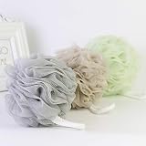 Omenluck 2pcs Bath Shower Sponge Ball Loofah Back Scrubber Rope Handles view 2