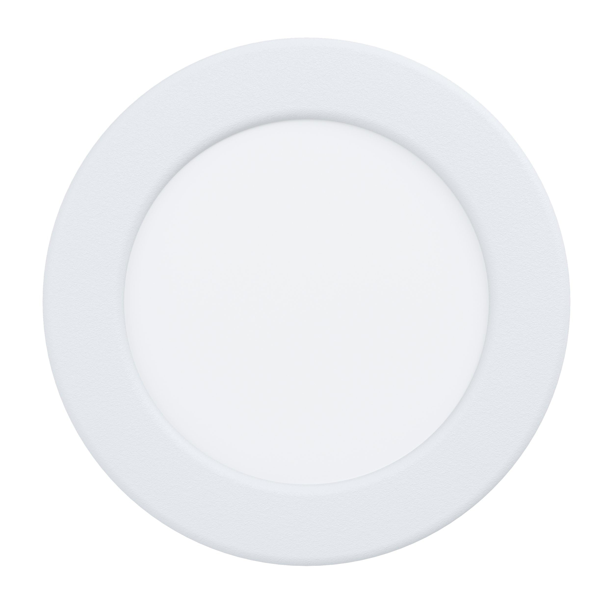 Eglo Recessed LED Ceiling spot Fueva 6, Round Bathroom Downlight, White Plastic Ceiling lamp, Flat Spotlight, Warm White-Cold White, IP44, ∅ 11.7 cm