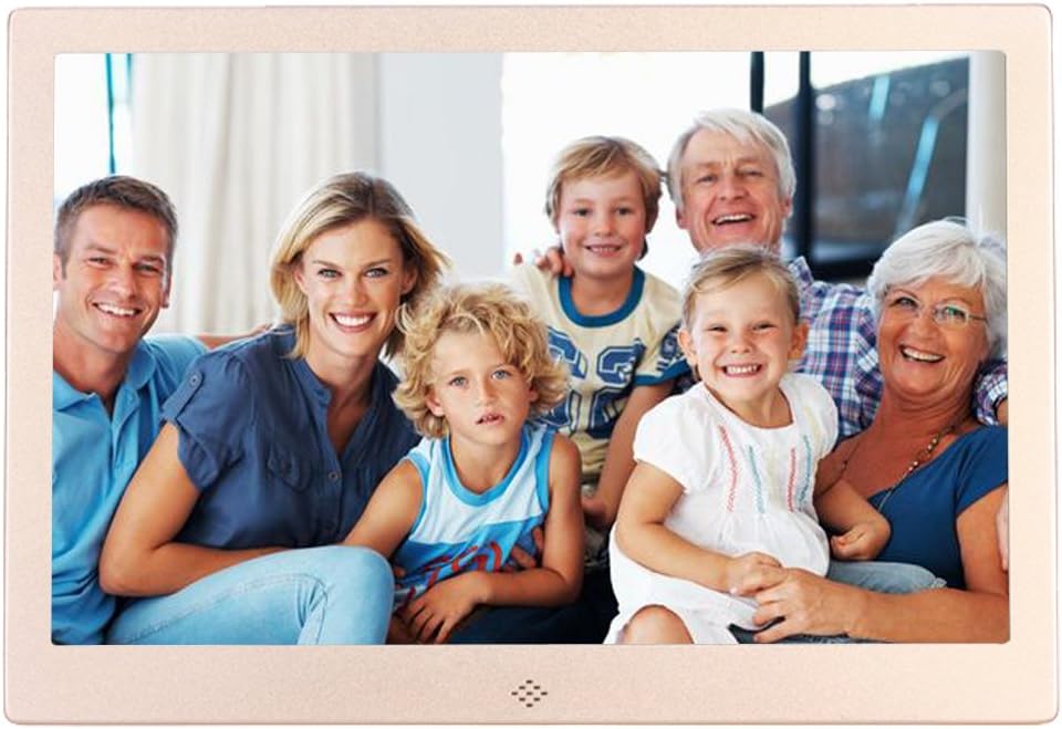 Digital Photo Frame Full HD 13.3 Inch Ultra-thin Metal Case Advertising Machine TV Micro Displays With Remote Control IPS 1280 * 800, Support Photo, Music & Video, HDMI Interface, HongLanAo® Electronic Photo Frame Digital Album (Gold)