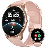 Parsonver Smart Watch for Women(Answer/Make Calls), HD Screen Fitness Tracker IP68 Waterproof, 100+ Sport Modes, Heart Rate/Sleep/SpO2/Steps Monitor, Round Smartwatch for Android & iPhone, Rose Gold