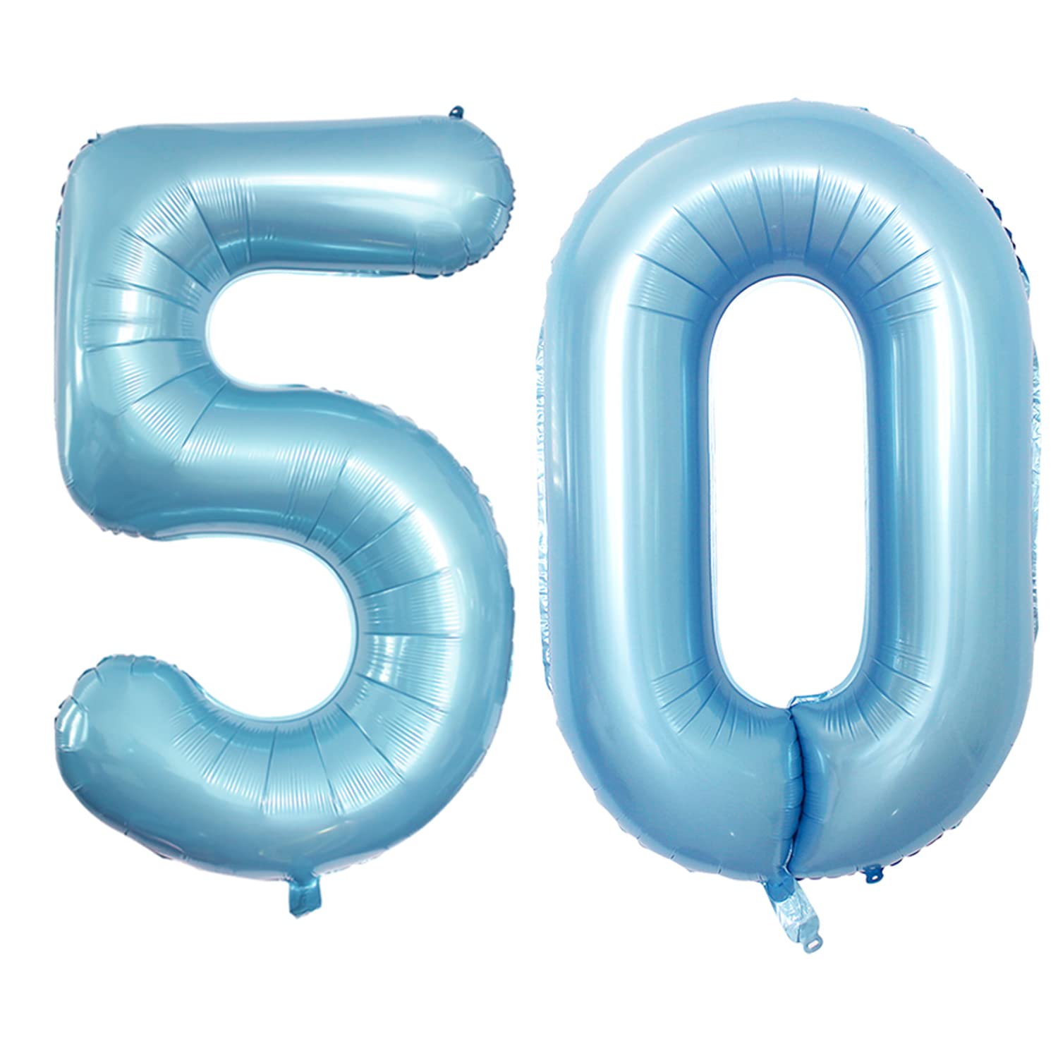 Photo 1 of GOER Number 50 Balloons for 50th Birthday Party Decorations,42 Inch Jumbo Foil Helium Balloons for 50th Anniversary (Light Blue)
