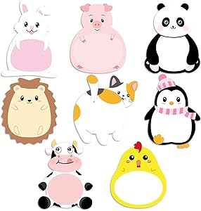 Cute Cartoon Animal Sticky Notes Page Markers Flags in Different Shapes Memo Notes for Students Home Office Use 8 Pads