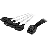 StarTech 1m Internal Mini SAS to SATA Cable (SAS43SAT1M) | SFF-8643 to 4x SATA