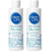 No-Rinse Body Wash 8 fl oz (Pack of 2) &ndash; Waterless, Rinse Free Formula Cleans, Moisturizes &amp; Eliminates Odor | Sensitive Skin Safe | For Surgery Recovery, Elderly Care &amp; Camping | Made in USA