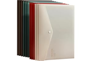 VANRA File Folders Letter Size 12 Pack Plastic File Envelopes with Snap Closure, A4 Filing Envelope Project Folder Holder Fil