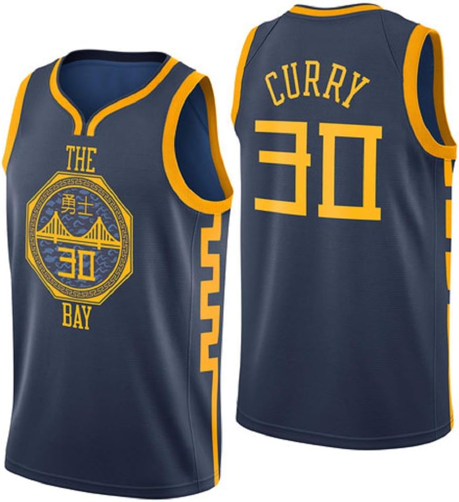 runvian Men's Basketball Jerseys - Stephen Curry #30 Men's Basketball Jersey NBA Golden State Warriors New Jersey Embroidered Fabric Jersey (Size: S-XXL)