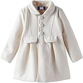 LittleSpring Little Girls Dress Coat Faux Wool Slim-Fit Peacoat