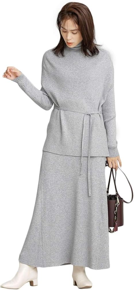 Amazon ナノユニバース ワンピース リブフレア ニット ワンピ ベストセット レディース ワンピース チュニック 通販