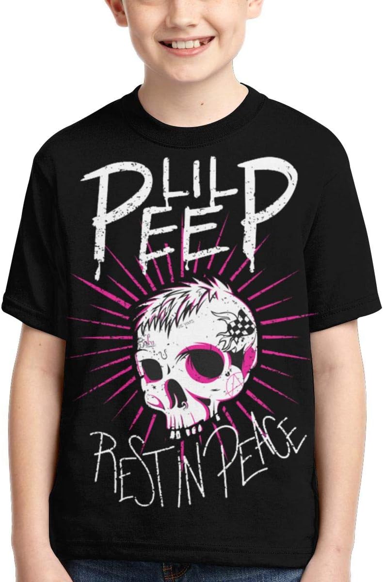 TVXQXIAH Lil-Peep Cry Baby Hell Boy Shirt Lil-Peep Fashion Rapper Teen Tshirt£¨Unisex£for Child Black