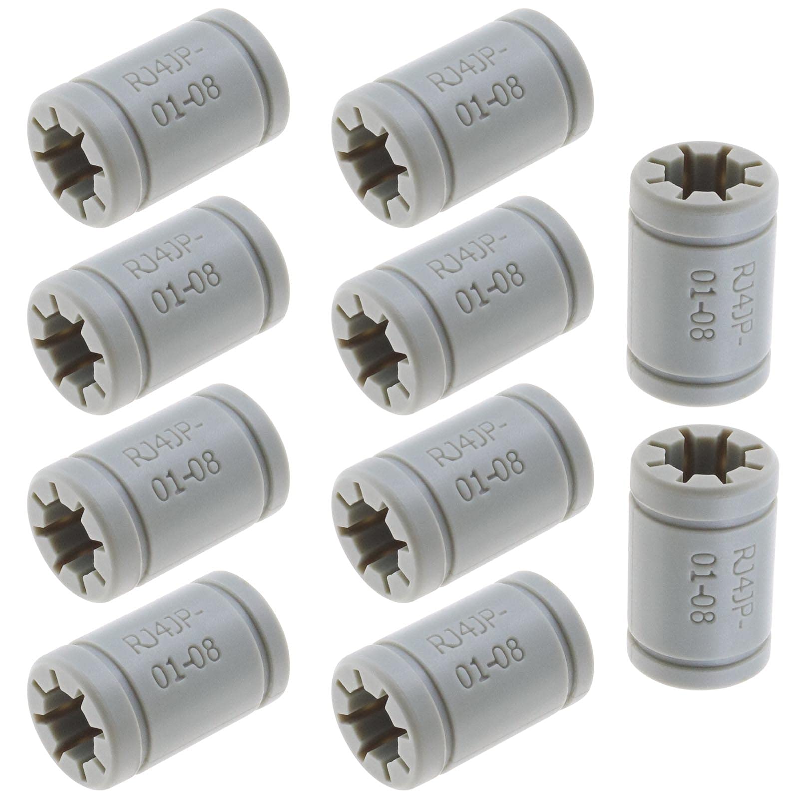 EMSea RJ4JP-01-08 Drylin Linear Bearing 3D Printer Replacement LM8UU Bearing 8mm Inner Shaft 15mm Outer Diameter 24mm Length 10-Pack