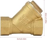Akozon 1/2" BSPP Brass Y Strainer Filter Valve Connector for Water Oil view 2
