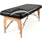Massage Table Cover, Waterproof PU Leather Massage Bed Cover | Oil-Proof Protector for Spa, Lash Extension &amp; Tattoo Tables, Elastic Fit 28"-31" W x 72"-84" L, Table Protector Sheet, Black