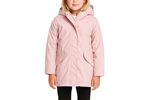 URBAN REPUBLIC Girls Rain Jacket - Sherpa Fur Lined Raincoat for Girls Full Zip Up Hooded Rain Jacket (Size: 7-16)