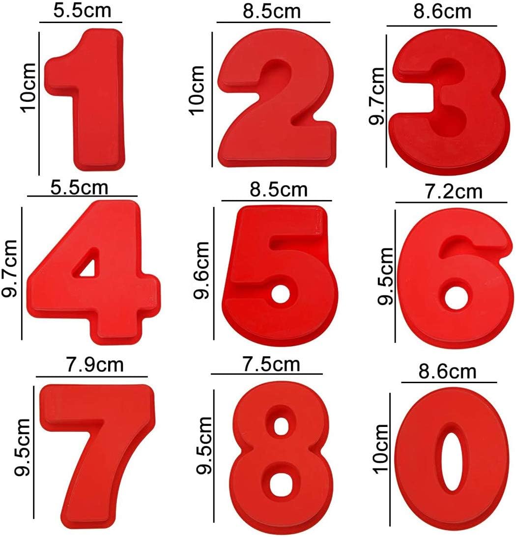 Patisserie Moules A Patisserie Mariage Moules A Gateaux Pour Anniversaire Anniversaire Moules A Gateaux En Silicone 9 Pieces Moule A Gateau En Silicone En Forme De Chiffres De 0 A 8 Mant Vn