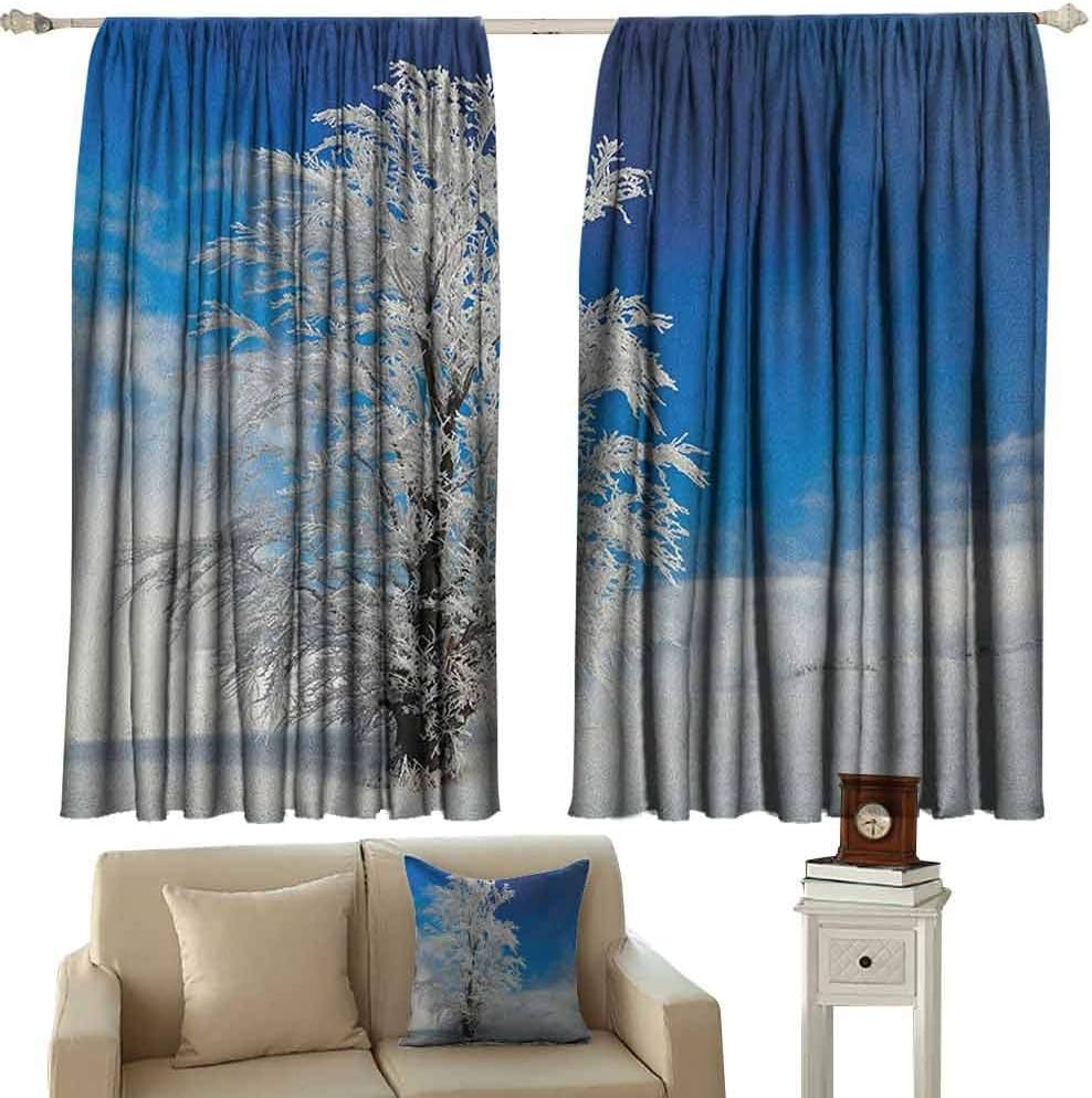 zojihouse Winter Curtain Outdoor Privacy Porch Lonely Tree