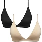 INIBUD Bralettes for Women Triangle Padded Bralette Deep V Seamless Bras No Underwire Comfortable Wireless Everyday
