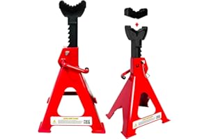 Jack Stands 6 Ton (13,200 LBs), 15.6"-23.4" Adjustable with Double Pin Locking，Heavy Duty Jack Stands with Extra Rubber Pads,