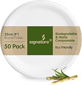 Signature Packaging 9 inch Round Paper Plates Bagasse Biodegradable 50 view 2