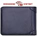 FlyHawk Genuine Leather RFID Blocking Wallets Mens thin Wallet One Size Blue - Transverse Style