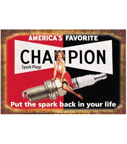 Amazon.com: Tinworld Tin Sign: Champion Service Retro Spark
