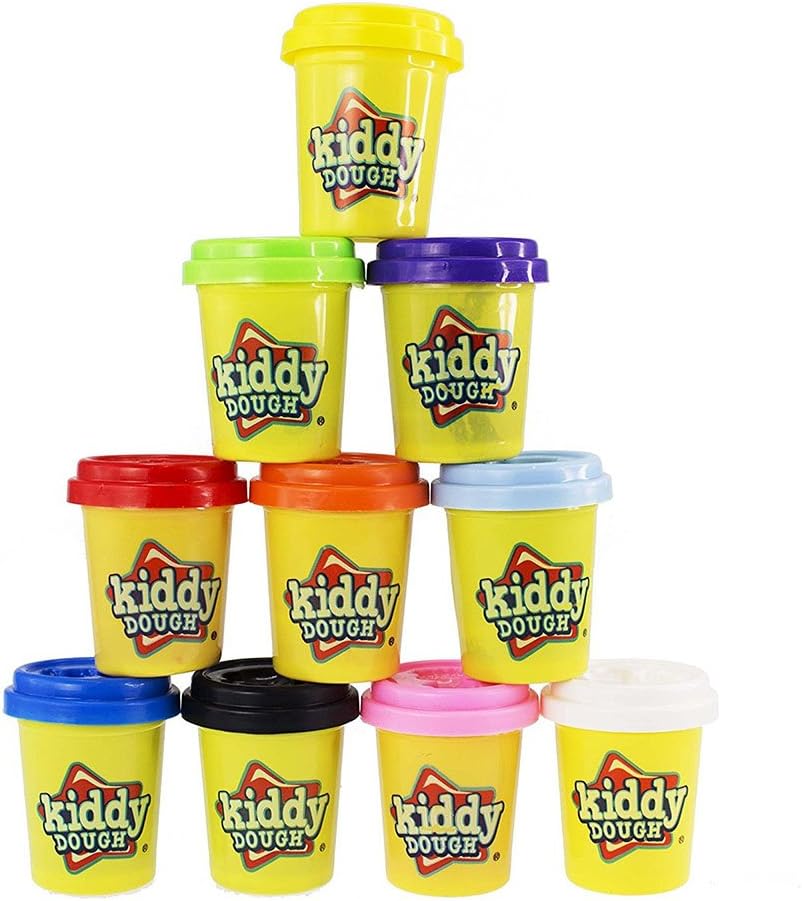 Kiddy Dough 10 Pack Of Color Play Dough Built In Modeling & Sculpting