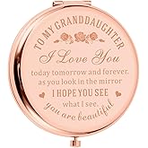 Most Popular Gifts for Granddaughter Teen Girls 16-18 Compact Mirror from Grandma, Granddaughter Gifts from Grandma Pocket Mirror for College Girl Women, Valentine Gifts Ideas for Granddaughters