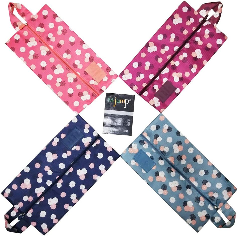 M-jump 4 Pack Shoe Bags,Portable Oxford Travel Shoe Bags with Zipper Closure (4 Pack): Home & Kitchen