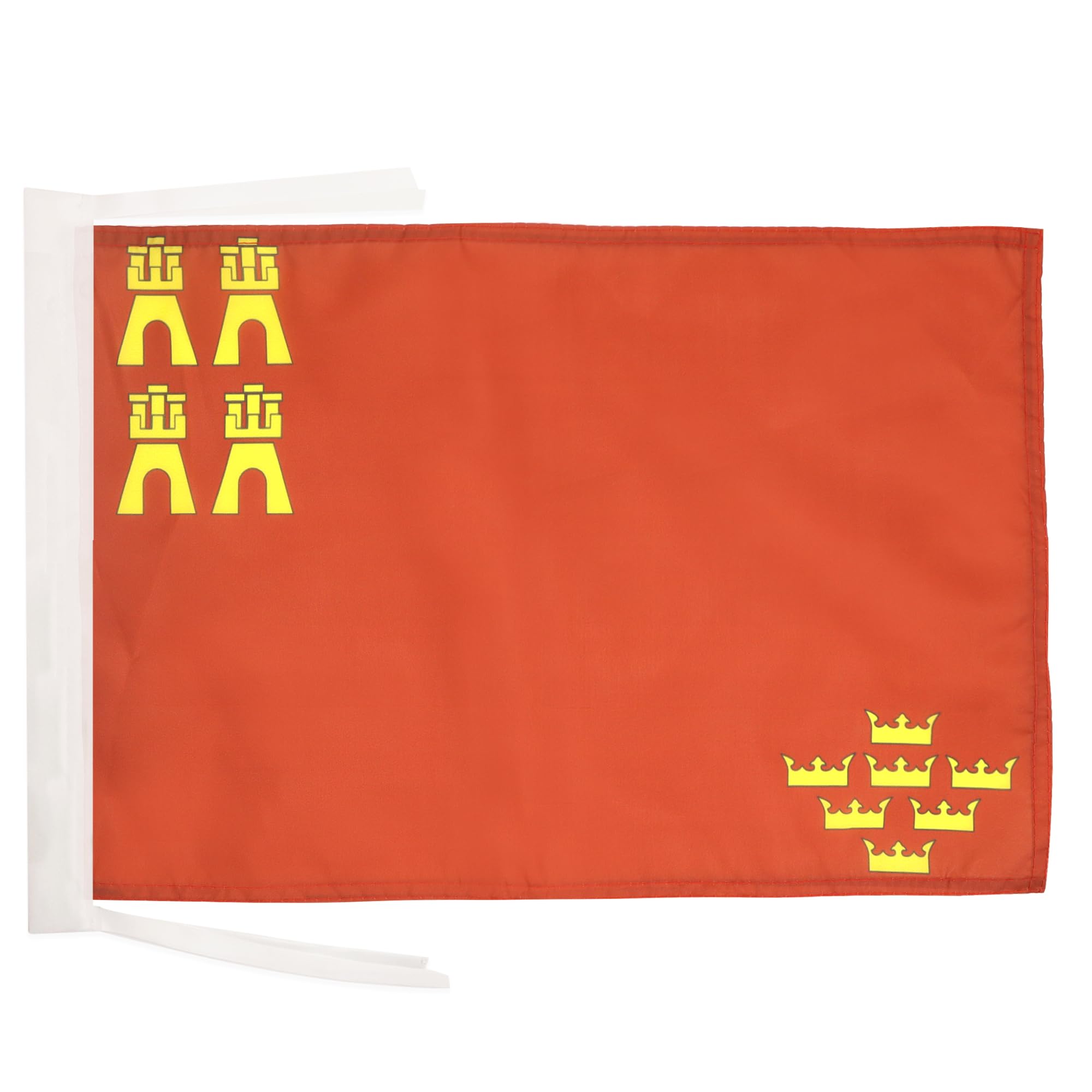 AZ FLAG - Murcia Flag - 18'' x 12'' - 100% Polyester Spanish region of Región de Murcia Small Banner with Two Cords - Fade Resistant - Vivid Colors - 18x12 in - 45x30 Cm — image 1