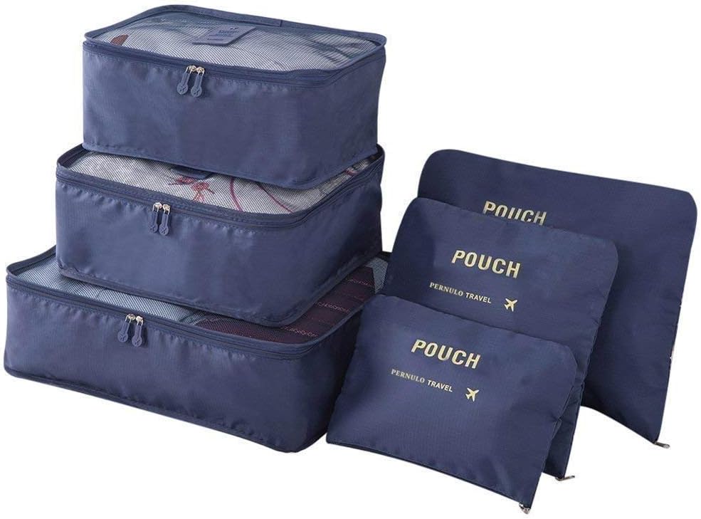 BlushBees® Set of 6 Packing Cubes, Travel Luggage Organizer - 3 Travel Cubes + 3 Pouches