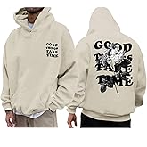 Wedsadl Graphic Streetwear Hoodies For Men Vintage Hoodie Inspirational Retro Floral Sweatshirt Postive Cotton Pullover Tops