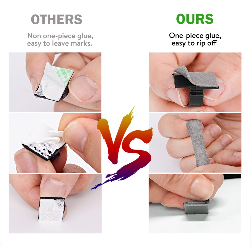 GOOACC 100 Pieces Cable Management Adhesive Cable Clips Cord Organizer Wire Clips Cable Ties For Car, Office, Home And Desk Accessories