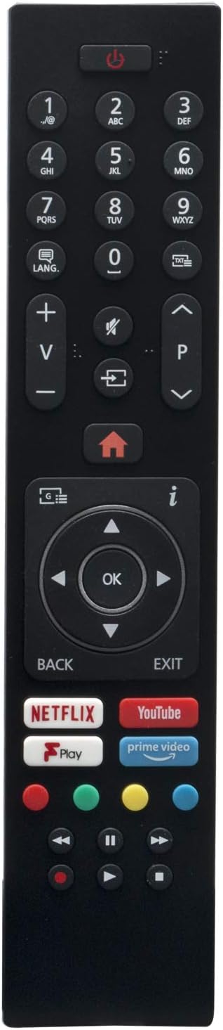 VINABTY RC43137P Remote Control Commander fit for Logik L32SHE19 32" Smart HD Ready LED TV RC-43137 RC43137P LUX0140006/01 LUX0143006/01