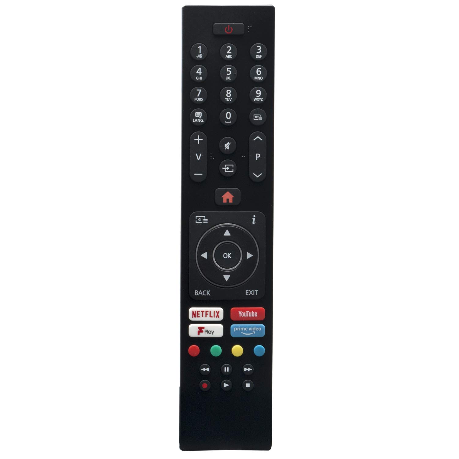 VINABTY RC43137P Remote Control Commander fit for Logik L32SHE19 32" Smart HD Ready LED TV RC-43137 RC43137P LUX0140006/01 LUX0143006/01