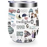 Twilight Merch, Edward's Girl, Movie Inspired Gifts, City Of Forks, Forks Washington, Gifts for Movie Fans, Vampire Lovers, Girls, Women, 12 oz Stainless Steel Coffee Wine Tumbler Cup with Lid