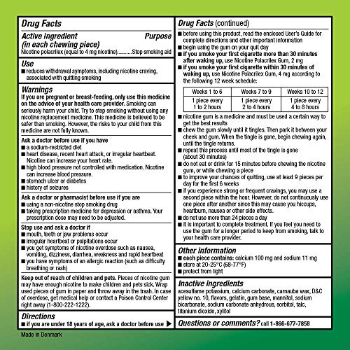AMAZON BASIC CARE NICOTINE POLACRILEX COATED GUM 4 MG (NICOTINE), COOL MINT FLAVOR, STOP SMOKING AID, 160 COUNT