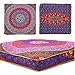 Third Eye Export Six Work Mandala Barmeri Large Floor Cushion Handmade Lounge Dog Pet Seating Ottoman Square Pillow Cover Indian Oversized Pouf 35X35