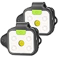 Yls Running Light, 2 Pack LED Running Lights for Runners, 4 Light Modes Clip on Running Light with Rechargeable Battery, Lightweight Safety Light for Running Joggers Camping Hiking Outdoor Adventure