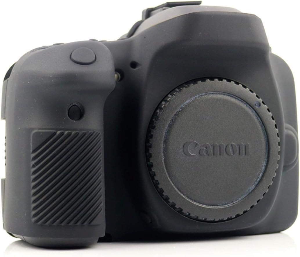 CEARI Professional Silicone Camera Case Rubber Housing Protective Cover for Canon EOS 80D Digital SLR Camera - Black