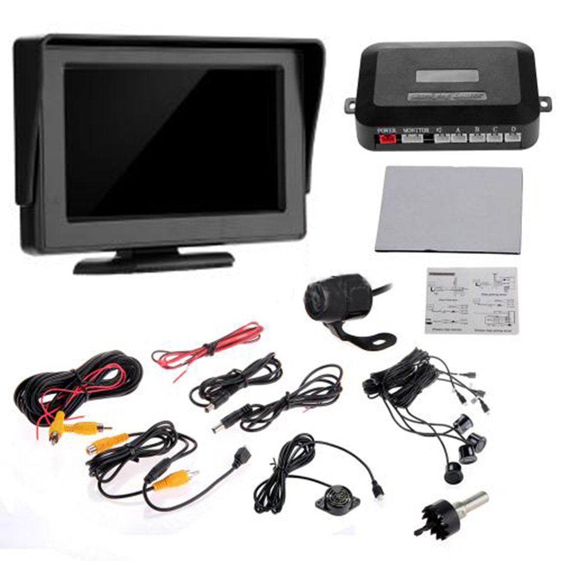 lovelifeast Reverse Kit  Monitor  Cámara  Negro – Sensores de aparcamiento para coche