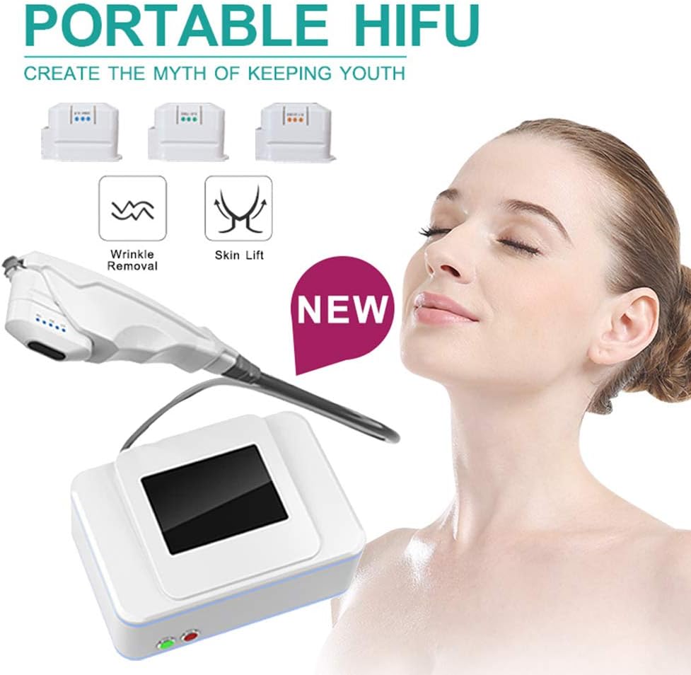 3 in 1 Anti Aging Face Rejuvenation Machine with 3 Cartridges, HIFU Eye Bags Lip Wrinkles Removal Skin Tightening Device for Anyone