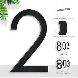 8 Inch Floating House Numbers, Address Numbers For